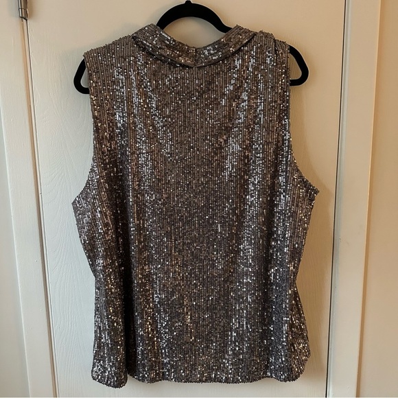 Calvin Klein V-neck sequin sleeveless top Size 2X - Picture 3 of 7